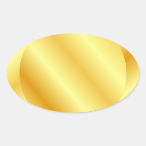 Faux Gold Blank Template Add Text Monogram Oval Sticker
