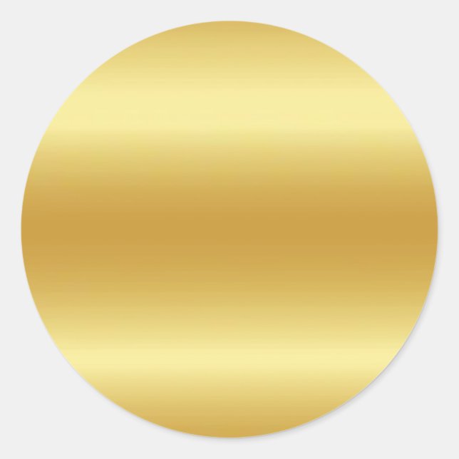 Faux Gold Blank Template Classic Round Sticker (Front)