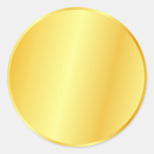 Faux Gold Blank Template Custom Logo, Text Large Classic Round Sticker