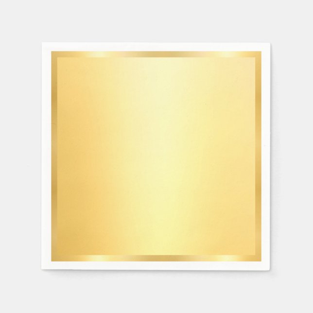 Faux Gold Blank Template Modern Glamorous Napkins (Front)