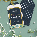 Faux Gold, Blue & White Floral Bridal Shower Gift Tags<br><div class="desc">Adorn your bridal shower favor gifts with a personal touch; this bridal shower gift tag features a faux gold border, black and white stripes, beautiful watercolor floral and a patterned back side. Do take a look at the matching bridal shower invitation in my store http://www.zazzle.com/blue_and_faux_gold_floral_bridal_shower_invitation-256760995234064806?rf=238364477188679314 Personalize it by replacing the...</div>