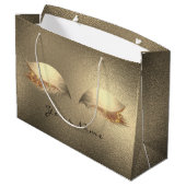 Faux Gold Blush Sparkly Lashes Eyes Makeup Metalli Large Gift Bag (Back Angled)