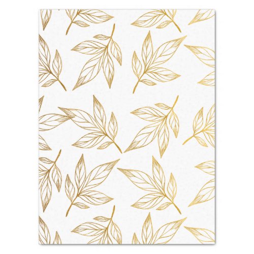 Faux Gold Botanical Christmas Holiday Tissue Paper