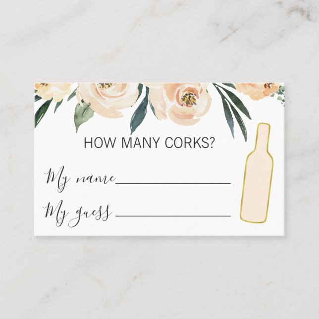 Faux Gold Bottle How Many Corks Ticket (Front)