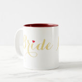 Faux Gold Bride Bridal Shower Wedding Party Heart Two-Tone Coffee Mug (Front Left)