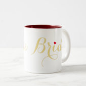 Faux Gold Bride Bridal Shower Wedding Party Heart Two-Tone Coffee Mug (Front Right)