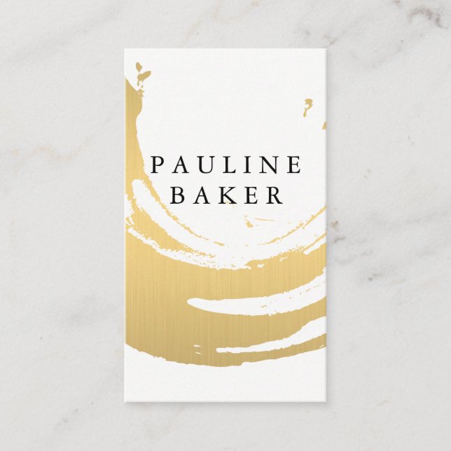 Faux Gold Brushed Business Card (Front)