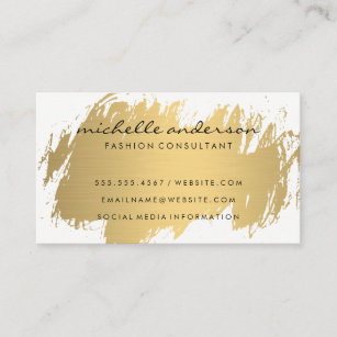 Faux Gold Brushed   Fashionista Business Card