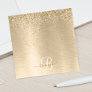 Faux Gold Brushed Metal Glitter Print Monogram Nam Post-it Notes