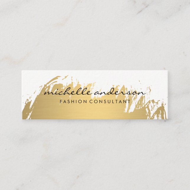 Faux Gold Brushed Mini Business Card (Front)