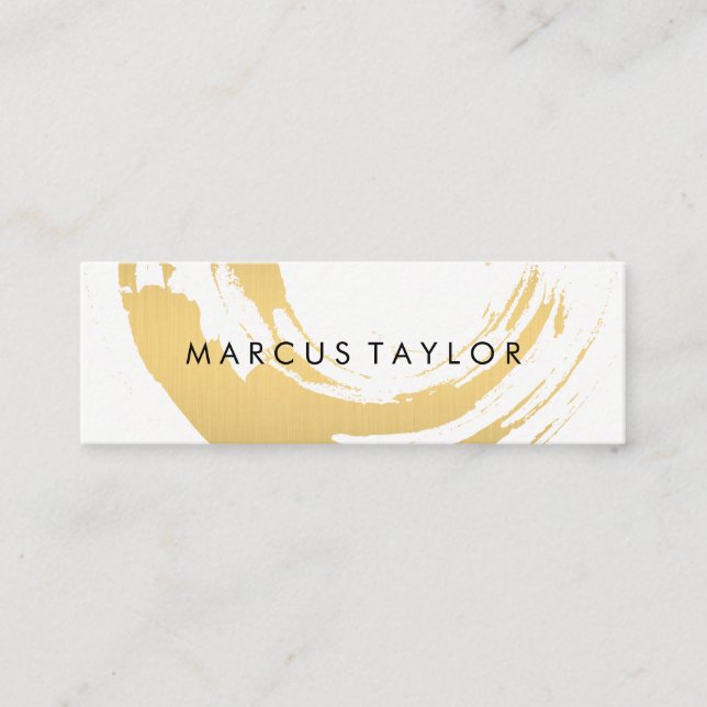 Faux Gold Brushed Mini Business Card (Front)