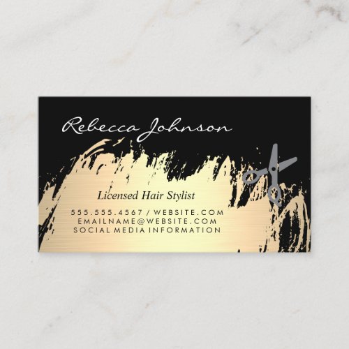 Faux Gold Brushed Salon Cuts Business Card