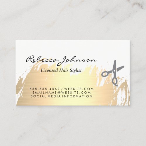 Faux Gold Brushed Salon Cuts Business Card