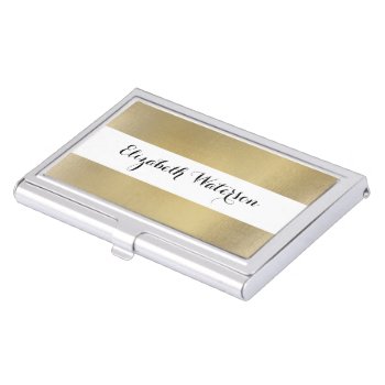 Faux Gold Business Card Case by charmingink at Zazzle