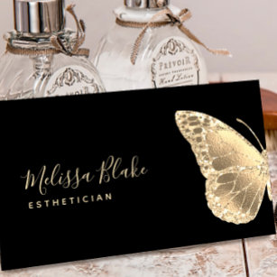 faux gold butterfly logo business card