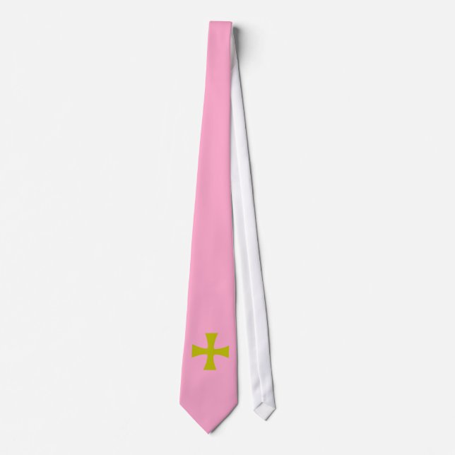 Faux Gold Byzantine Cross Tie (Front)