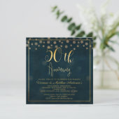 Faux Gold Calligraphy 50th Anniversary Invitation (Standing Front)