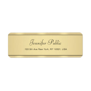 Faux Gold Calligraphy Elegant Modern Hand Script Label