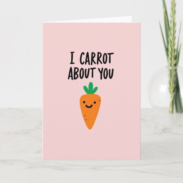 Faux Gold Carrot About You Card (Front)