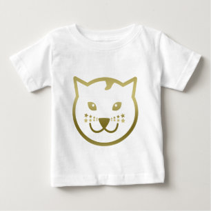 Faux Gold Cat Face - Custom background color Baby T-Shirt