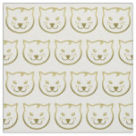 Faux Gold Cat Face - Custom background color Fabric