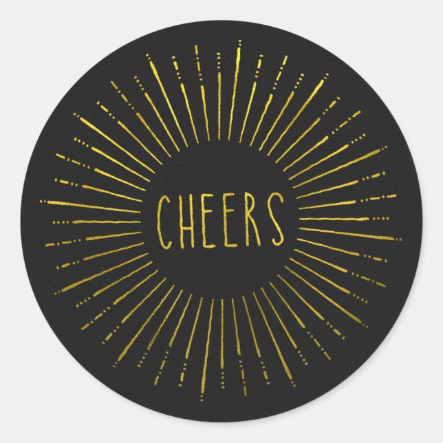 Faux Gold Cheers Stickers (Front)