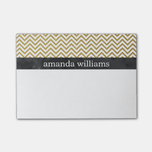 Faux Gold Chevron Stripes Post-it Notes