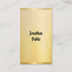Faux Gold Classic Font Vintage Template Elegant Business Card