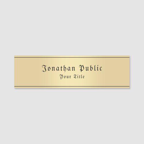 Faux Gold Classic Look Old Style Text Template Name Tag