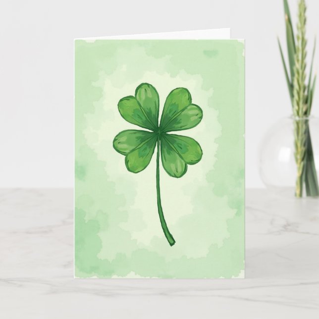 Faux Gold Clover Hope Card (Front)