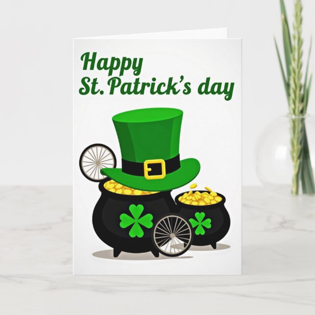 Faux Gold Coins St Patricks Day Card (Front)