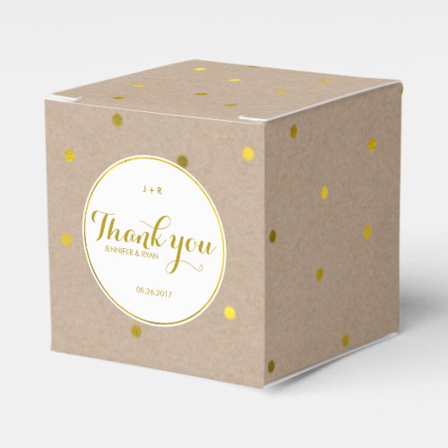 Faux Gold Confetti Dots Favor Boxes