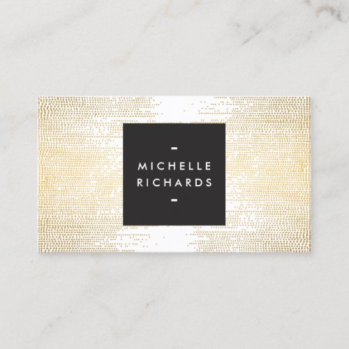 MODERN and SIMPLE BLACK BOX on GOLD DOT PATTERN Business Cards