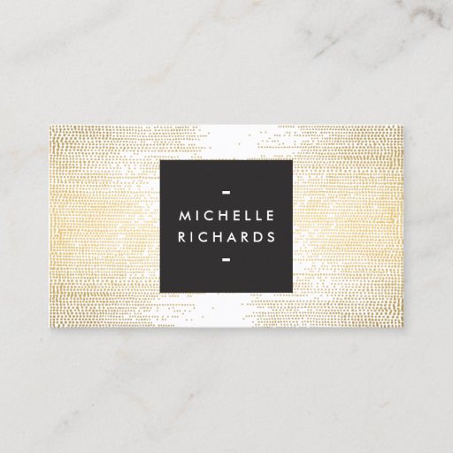 Customizable MODERN and SIMPLE BLACK BOX on GOLD DOT PATTERN Business Cards
