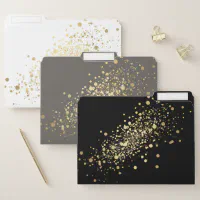 Luxury Royal Gold Foil Confetti Dotted Gold and White Pocket fold