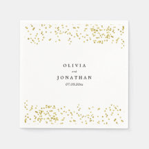 Faux Gold Confetti | Modern Wedding Napkins