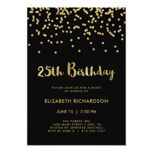 25th Birthday Invitations Zazzle