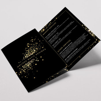 Faux Gold Confetti On Black Brochure by 1201am at Zazzle