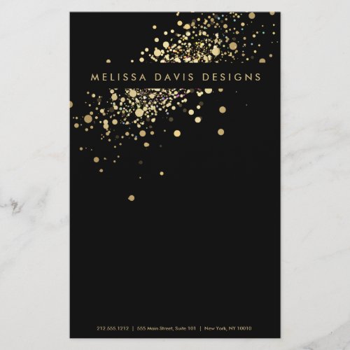 Faux Gold Confetti on Black Flyer