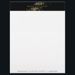 Faux Gold Confetti on Black Modern Letterhead<br><div class="desc">Coordinates with the Faux Gold Confetti on Black Modern Business Card Template by 1201AM. A fun splash of faux metallic gold confetti dots adorns this modern letterhead design. © 1201AM CREATIVE</div>