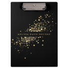 Faux Gold Confetti on Black Modern Personalized