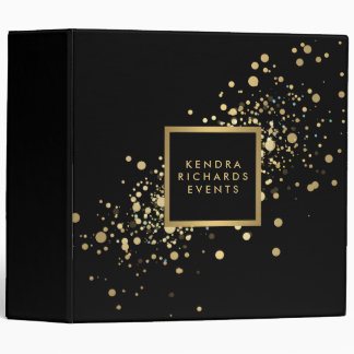 Faux Gold Confetti on Modern Black Binder