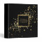 Faux Gold Confetti on Modern Black Binder