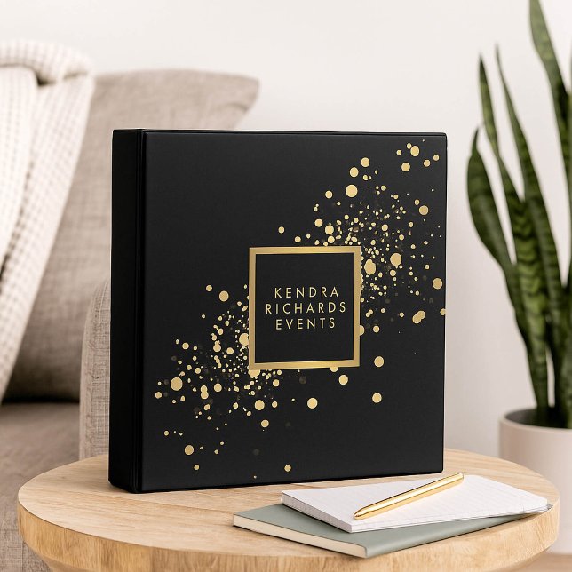 Faux Gold Confetti on Modern Black Binder (Creator Uploaded)