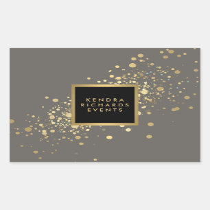 Faux Gold Confetti on Modern Gray Stickers