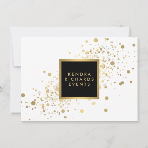 Faux Gold Confetti on White Gift Certificate