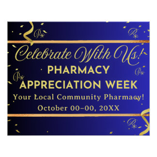 Faux Gold Confetti Pharmacy Appreciation Poster