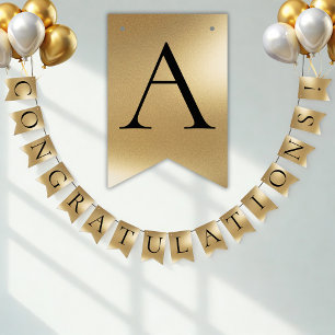 Faux Gold CONGRATULATIONS! Customizable Party Bunting Flags