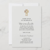 Faux Gold Cross Baby Boy Photo Baptism Invitation | Zazzle