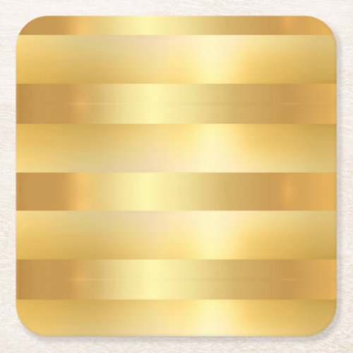 Faux Gold Custom Blank Modern Elegant Template Square Paper Coaster